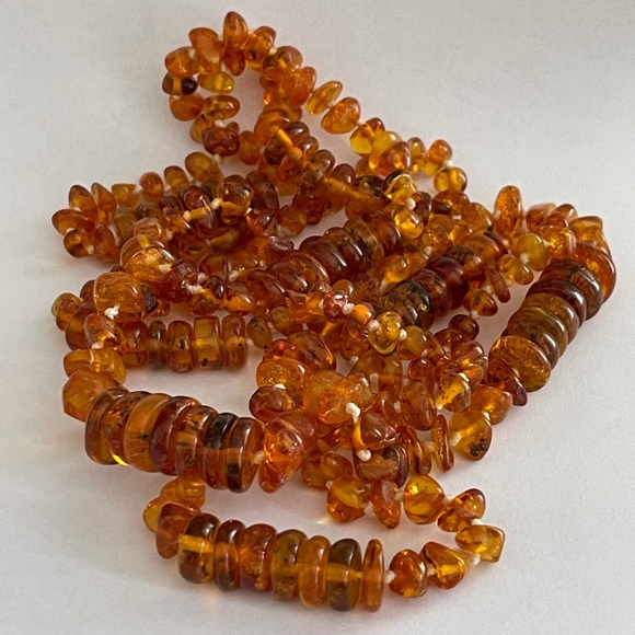 Genuine natural unheated Baltic honey amber long heavy necklace - Picture 2 of 13